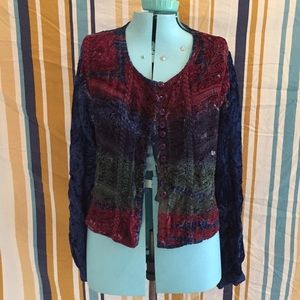 Vintage Velvet Boho Festival Embroidered Jacket
